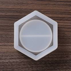 Hexagon DIY Candlestick Silicone Molds, for Resin, Gesso, Cement Craft Making, Hexagon, 82x72x39mm