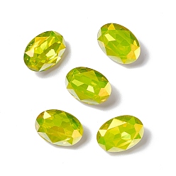 Цитрин Светлая гальваническая пластина в стиле ab k9 стеклянные кабошоны со стразами, задние и задние, граненые, овальные, цитрин, 14x10x5 мм