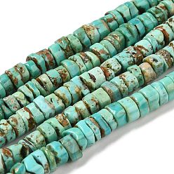 Natural Turquoise Natural Turquoise Beads Strands, Disc, 7~8x1.5~4.5mm, Hole: 0.8mm, about 116pcs/strand, 15.94''(40.5cm)