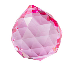 Hot Pink K9 Glass Pendants, Teardrop, Hot Pink, 30mm
