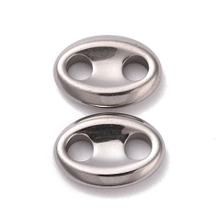 Silver Plated Vacuum Plating Non-magnetic Synthetic Hematite Connector Charms, Oval, Silver Plated, 13x18x3.5mm, Hole: 4.5mm