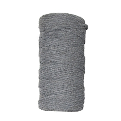 Gris Cordón de macramé de algodón de 1 capas de 100 m, cuerda de algodón retorcida de macramé, para colgar en la pared, diy artesanía, gris, 3 mm, aproximadamente 109.36 yardas (100 m) / rollo