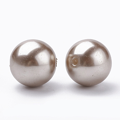 Rosy Brown Eco-Friendly Plastic Imitation Pearl Beads, High Luster, Grade A, Round, Rosy Brown, 40mm, Hole: 3.8mm