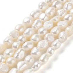 Seashell Color Natural Cultured Freshwater Pearl Beads Strands, Two Side Polished, Grade 3A+, Seashell Color, 8.5~10x8~9x7~9mm, Hole: 0.7mm, about 37~38pcs/strand, 13.58''(34.5~36cm)