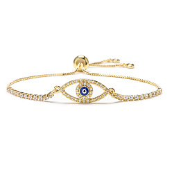 CB00261CX Женский браслет на руку из меди и циркония с геометрическим глазом - модный аксессуар для украшений на ладони