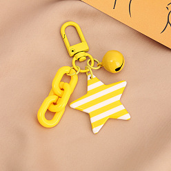 Yellow Colorful Detachable Chain Cute Enamel Bell Bag Charm Keychain Pendant Gift
