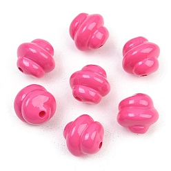 Ярко-Розовый Непрозрачные акриловые бусины, выпечка окрашены, ярко-розовый, 16x16 мм, отверстие : 3 мм
