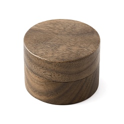 Camel Walnut Wooden Engagement Ring Boxes, Jewelry Box Storage Cases, Round, Camel, 4.95x2.2cm, Inner Size: 19mm Deep