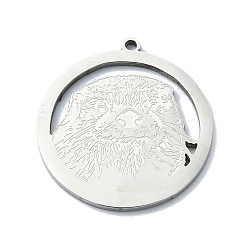 Stainless Steel Color 201 Stainless Steel Pendants, Laser Cut,  Lutra Charm, Stainless Steel Color, 27x25x1mm, Hole: 1.5mm