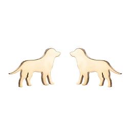 364 Golden Stylish and Cute Mini Animal Stud Earrings for Women - Dog Heart-shaped Ear Jewelry