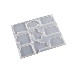 White DIY Silicone Map Pendant Molds, Resin Casting Molds, for UV Resin, Epoxy Resin Jewelry Making, White, 160x197x8mm, Inner Diameter: 53~65mm