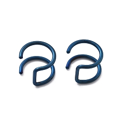 Синий 304 нержавеющая сталь 2 зажим для лески на кольцах для носа, манжеты для носа кольца, ионное покрытие (ip), синие, 9.5x10x8 мм