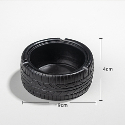 Черный Пепельница из смолы, украшение стола в домашнем офисе, шина, чёрные, 90x40 мм