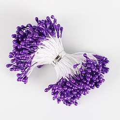 Dark Violet Eco-Friendly Matte Gypsum Flower Core, Double Heads Flower Stamen Pistil, for Artificial Flower Making, Scrapbook, Home Decoration, Dark Violet, 3mm, 288pcs/bag