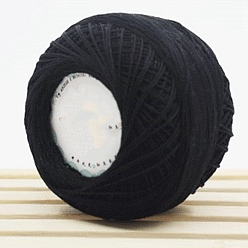 Black 45g Cotton Size 8 Crochet Threads, Embroidery Floss, Yarn for Lace Hand Knitting, Black, 1mm