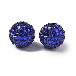 Средно-синий Акриловые стразы бусины, круглая с квадратным стразом, блестящие бусины для изготовления украшений своими руками, ручки и поделки из бисера, светло-синий, 16~16.5 мм, отверстие : 2.5 мм