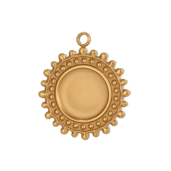 Настоящее золото 18K Солнце 304 подвески из нержавеющей стали с кабошонами, ионное покрытие (ip), реальный 18 k позолоченный, 17x15 мм, Размер лотка: 8 мм