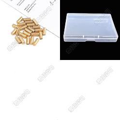 Golden 100Stück Messingperlen, mit Silikon im Inneren, Schieberegler Perlen, Kolumne, golden, 10x4 mm, Bohrung: 0.5 mm