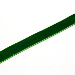 Dark Green Chinlon Ribbon, Single Face, Flocky, Flat, Dark Green, 15~17mm, 25 yards/roll