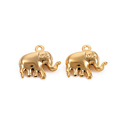 Golden 304 Stainless Steel Charms, Elephant, Golden, 15x14.5x5mm, Hole: 1.2mm