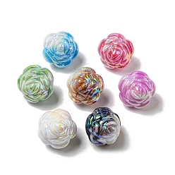 Mixed Color UV Plating Acrylic Beads, Flower, Mixed Color, 15x16x15mm, Hole: 2mm
