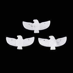 Белый Нефрит Подвески из натурального белого нефрита в форме орла, 27~28x51x5~6 мм, отверстие : 1.8~2 мм