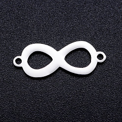Stainless Steel Color 201 Stainless Steel Links connectors, Infinity, Stainless Steel Color, 20.5x8x1mm, Hole: 1.2mm