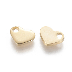 Golden 201 Stainless Steel Charms, Stamping Blank Tag, Heart, Golden, 9.5x8x1.5mm, Hole: 1.8mm