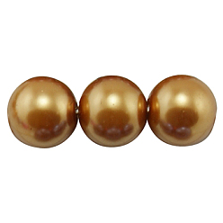 Peru Glass Pearl Beads Strands, Pearlized, Round, Peru, 10mm, Hole: 1mm, about 80pcs/strand, 30.71 inch(78cm)