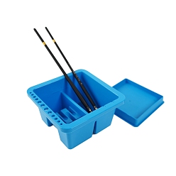 Deep Sky Blue Square Plastic Buckets, Paint Brush Tub, Paint Brush Cleaner, Multi-Use Watercolor Paint Basin, Paint Brush Washer, Deep Sky Blue, 16x16x8.5cm
