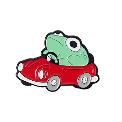 xz5867 Cute Frog Animal Brooch Pin Mini Car Swim Ring Enamel Badge