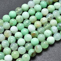 Australia Jade Natural Chrysoprase Beads Strands, Round, 3.5~4.5mm, Hole: 0.5mm, about 98pcs/Strand, 15.55 inch(39.5cm)