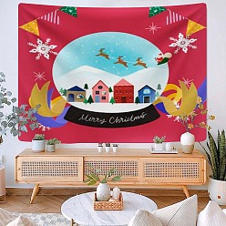 Round Christmas Theme Polyester Wall Hanging Tapestry, for Bedroom Living Room Decoration, Rectangle, Round, 730x950mm