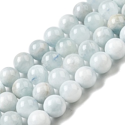 Аквамарин Природные Аквамарин бисер нитей, круглые, 10 мм, около 37 шт / нитка, 15.16 дюйм (38.5 см)