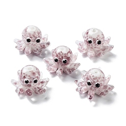 Rosy Brown Handmade Bumpy Lampwork Beads Strands, Octopus, Rosy Brown, 15x25x4mm, Hole: 1.4mm