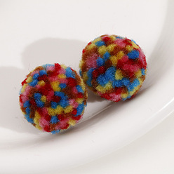 Colorful Rainbow Pom Poms, Cotton Ball, DIY Ornament Accessories for Shoes Hats Clothes, Colorful, 30mm