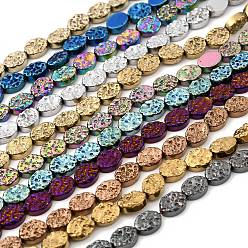 Немагнитные Гематит Немагнитные синтетический гематит бисер пряди, Плоско-овальные, 8x6x3 мм, отверстие : 1 мм, около 51 шт / нитка, 15.75'' (40 см)