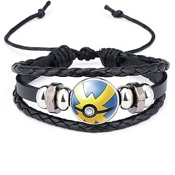 Style 4 Bracelet pokemon go time gem avec charme pokeball - bracelet en cuir diy