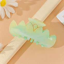 Pale Green Acrylic Large Claw Hair Clips, for Girls Women Thick Hair, Pale Green, 90mm