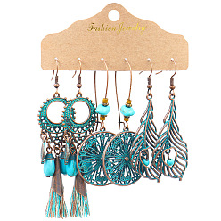 1781 Boho Tassel Earrings Set for Women, Ethnic Retro Style Accessories with Multiple Pairs of Ear Cuffs in European and American Fashion