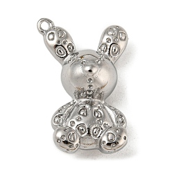Stainless Steel Color 304 Stainless Steel Pendants, Rabbit Charms, Stainless Steel Color, 23x14x8.8mm, Hole: 1mm