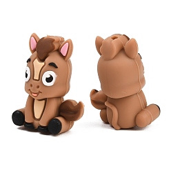 Верблюжий Силиконовые фокусные шарики, лошадь, верблюжие, 30x22.5~23x15.5 мм, отверстие : 3 мм