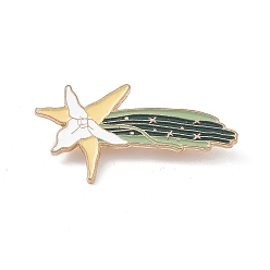 Flower Moth Enamel Pin, Light Gold Alloy Brooch for Backpack Clothes, Flower Pattern, 23x44x1.5mm, Pin: 0.6mm