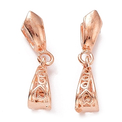Rose Gold Brass Ice Pick Pinch Bails, Rack Plating, Rose Gold, 25mm, Hole: 5x8mm, Inner Size: 5x7mm, Pin: 0.8mm