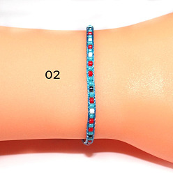 Синий Браслет дружбы ручной работы в богемном стиле из бисера с плетением из рисового жемчуга своими руками - 15 слов или меньше, синие