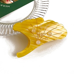 Желтый Заколки-коготь из листовой ацетат целлюлозы, аксессуары для волос для женщин и девочек, желтые, 105x55 мм