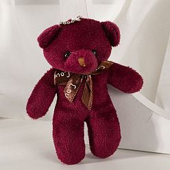 Brun Mignon peluche pp coton ours poupée pendentif décorations, avec les accessoires en alliage, pour la décoration de sac porte-clés, brun, 12 cm