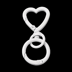 Белый Аэрозольная краска, поворотные застежки из сплава, с пружинными кольцами ворот, сердце, белые, 60 мм