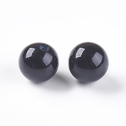 Black Onyx Natural Black Onyx Beads, Half Drilled, Dyed & Heated, Round, 5mm, Hole: 1mm