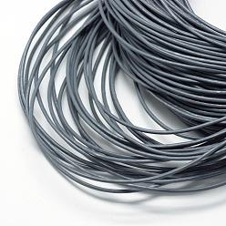 Gray Spray Painted Cowhide Leather Cords, Gray, 1.5mm, about 100yards/bundle(300 feet/bundle)